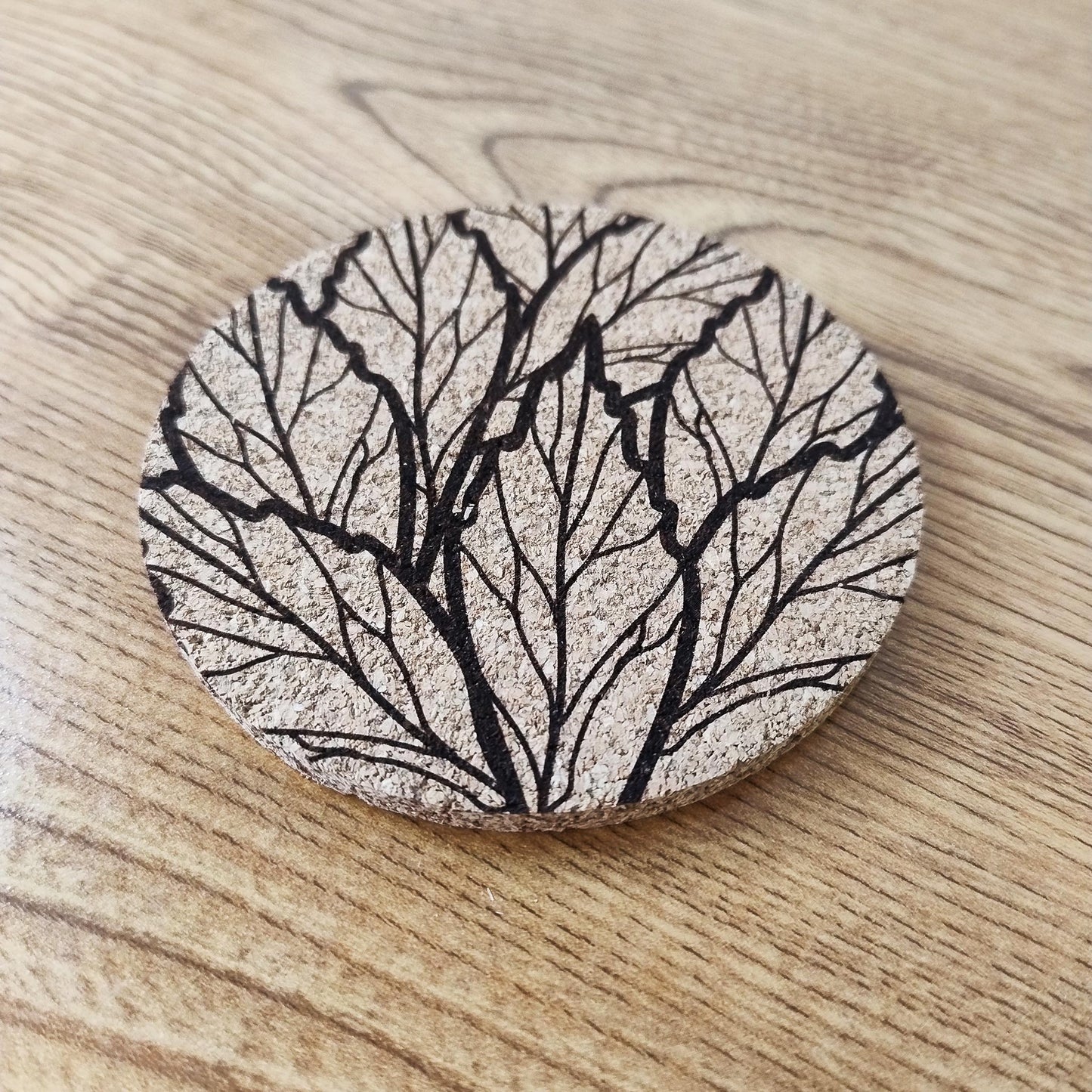 Dessous de Verre en Liège Thème "Feuilles" n°3