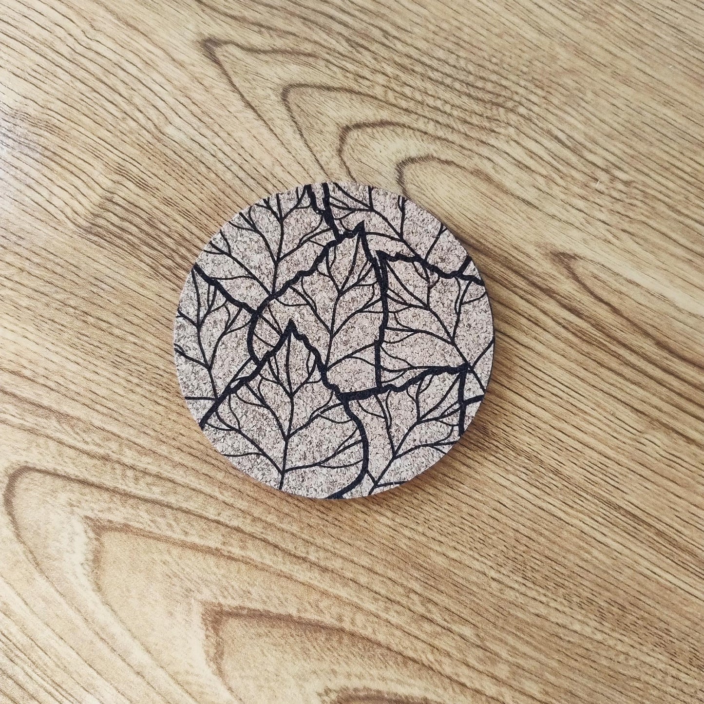 Dessous de Verre en Liège Thème "Feuilles" n°6