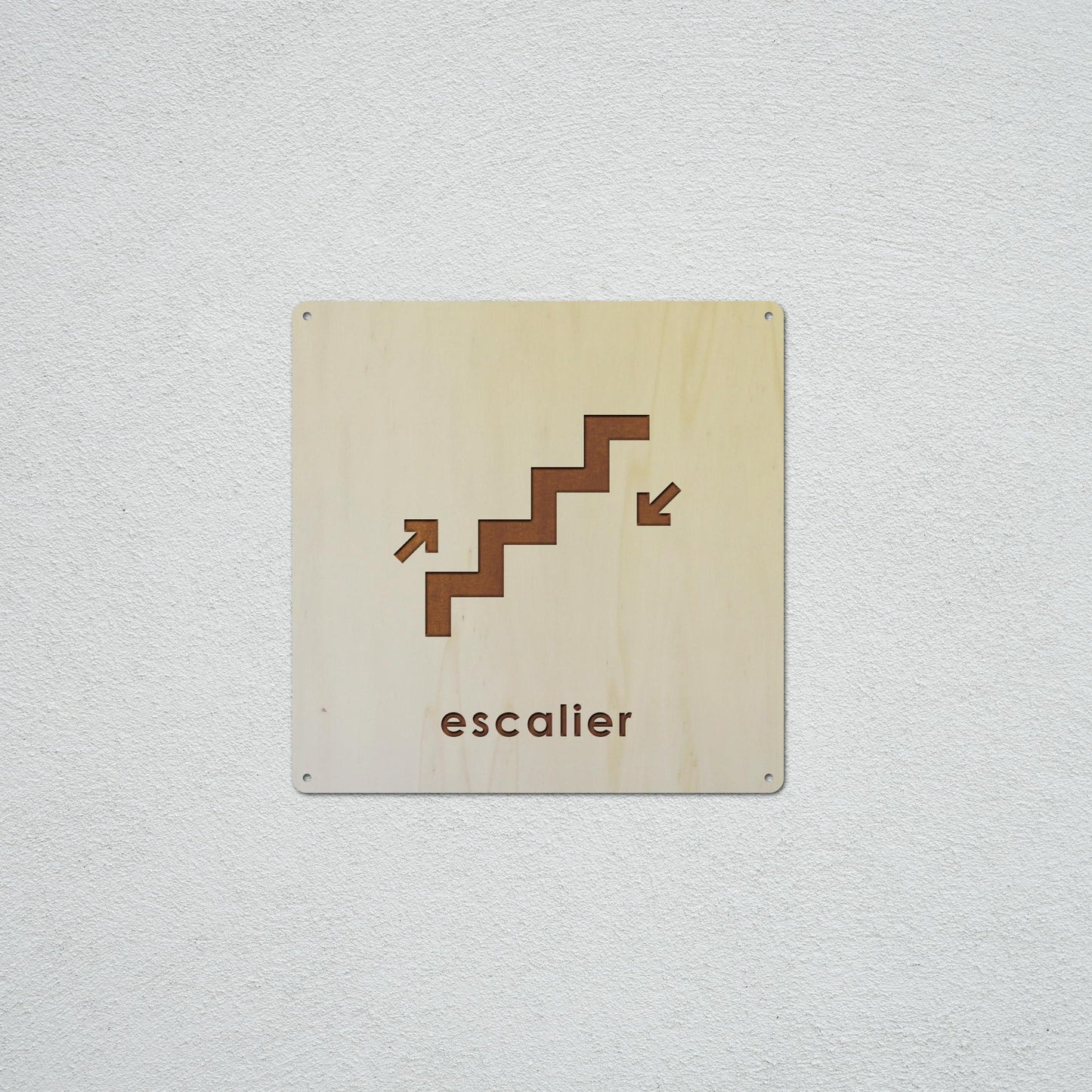 Signalétique "Escalier" Bords Arrondis Avec Percements