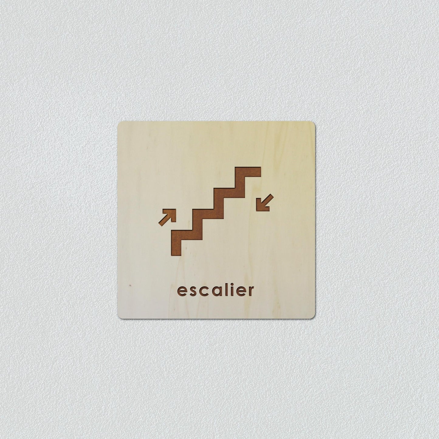 Signalétique "Escalier" Bords Arrondis Sans Percement