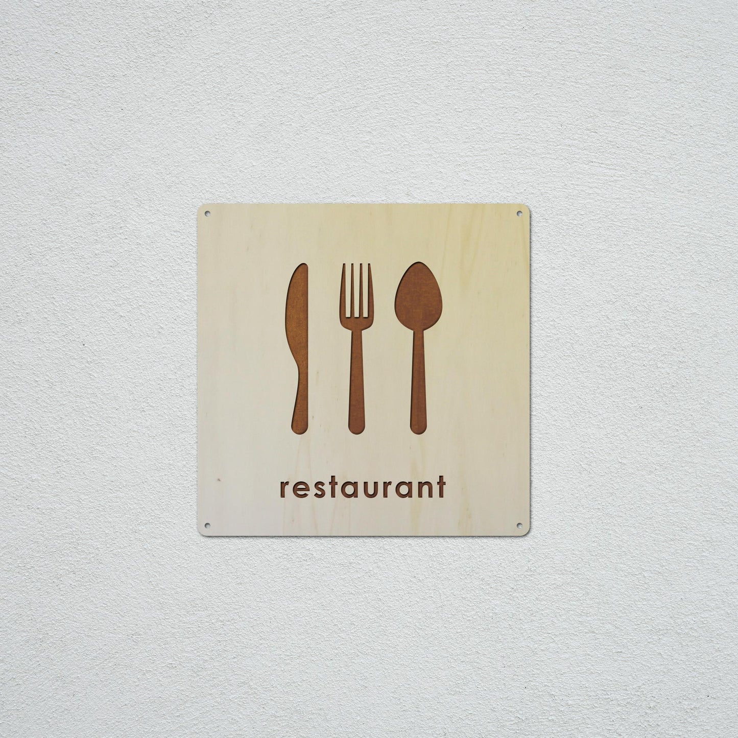 Signalétique en Bois Gravure "Restaurant"