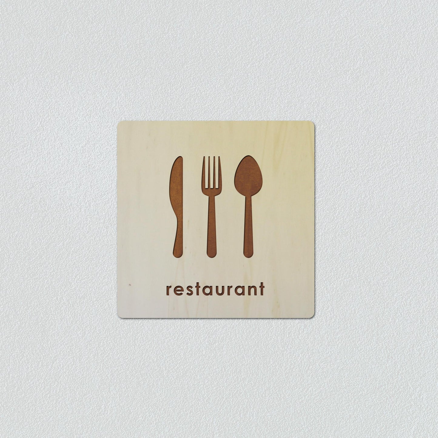 Signalétique en Bois Gravure "Restaurant"