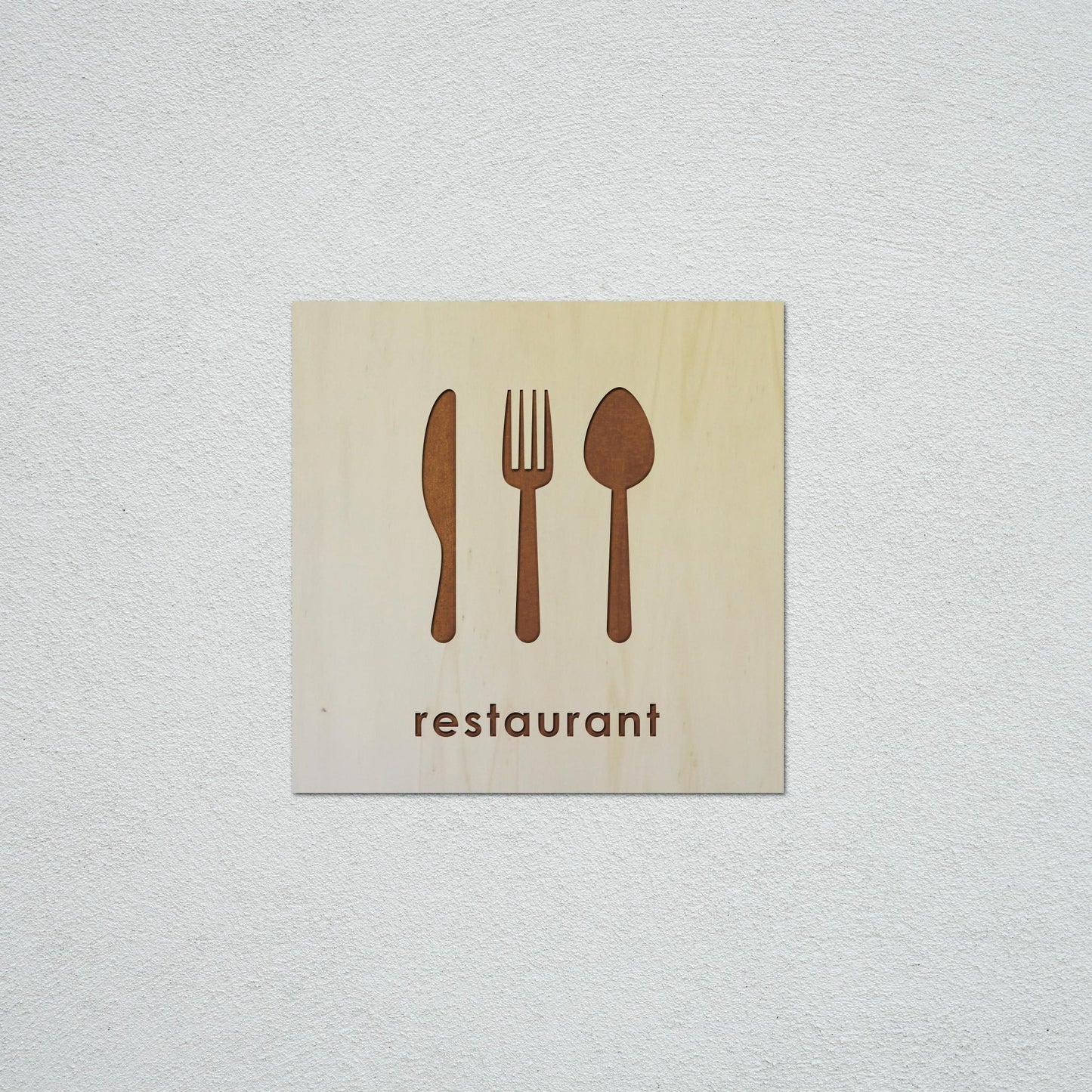 Signalétique en Bois Gravure "Restaurant"