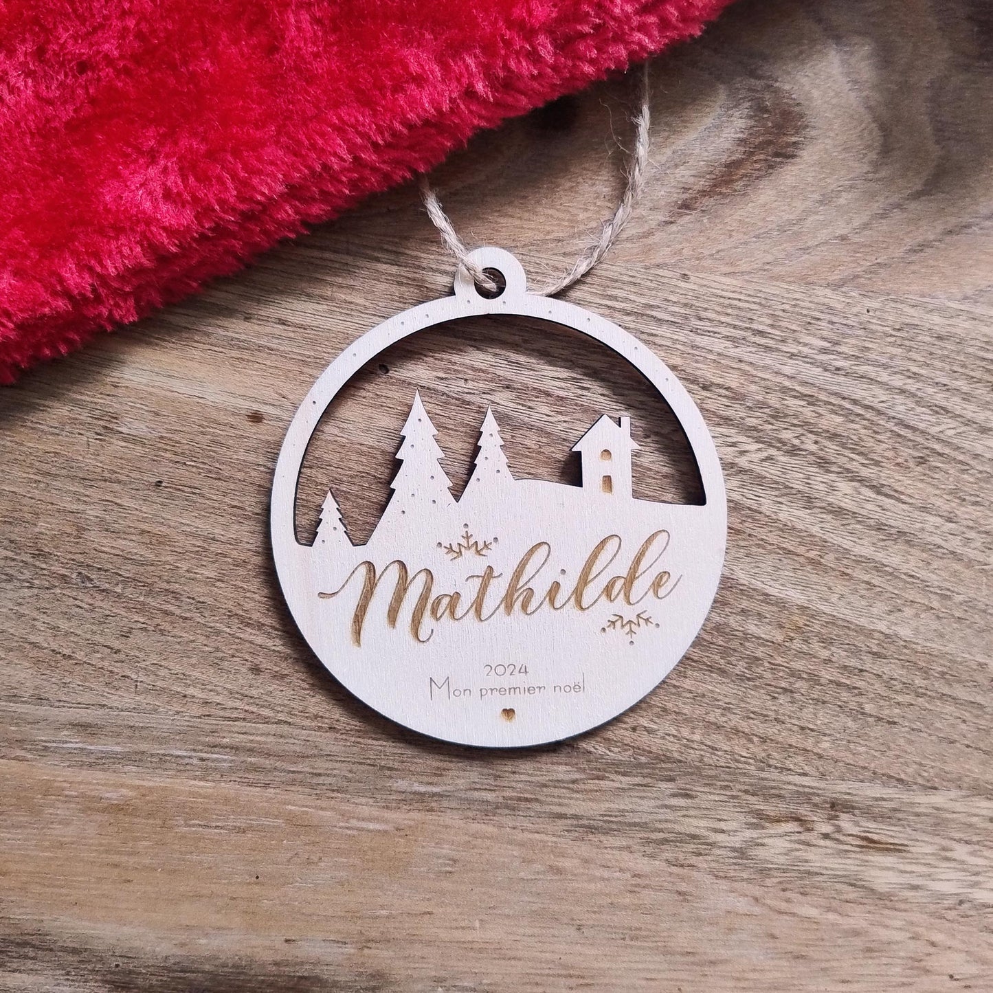 Boule de Noël en Bois "Mon Premier Noël"