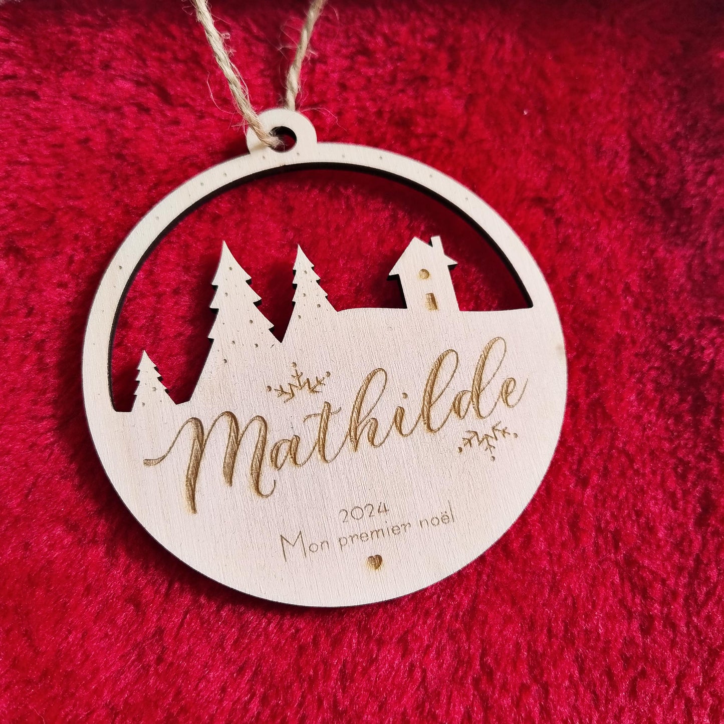 Boule de Noël en Bois "Mon Premier Noël"