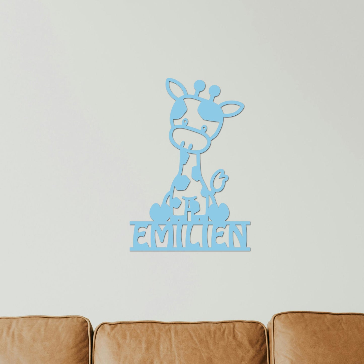 Plaque de Porte Bois "Girafon" Prénom Personnalisé