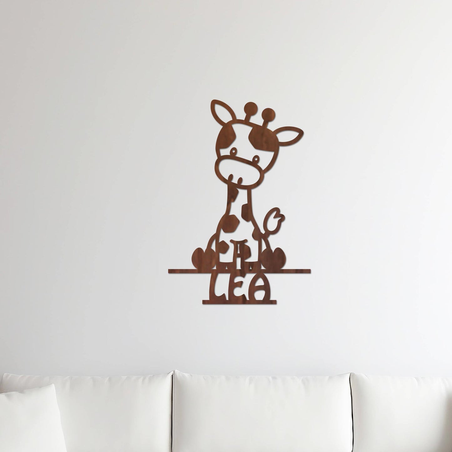 Plaque de Porte Bois "Girafon" Prénom Personnalisé
