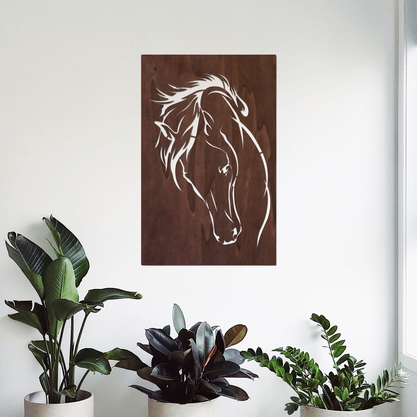 Tableau Bois "Cheval Sauvage"