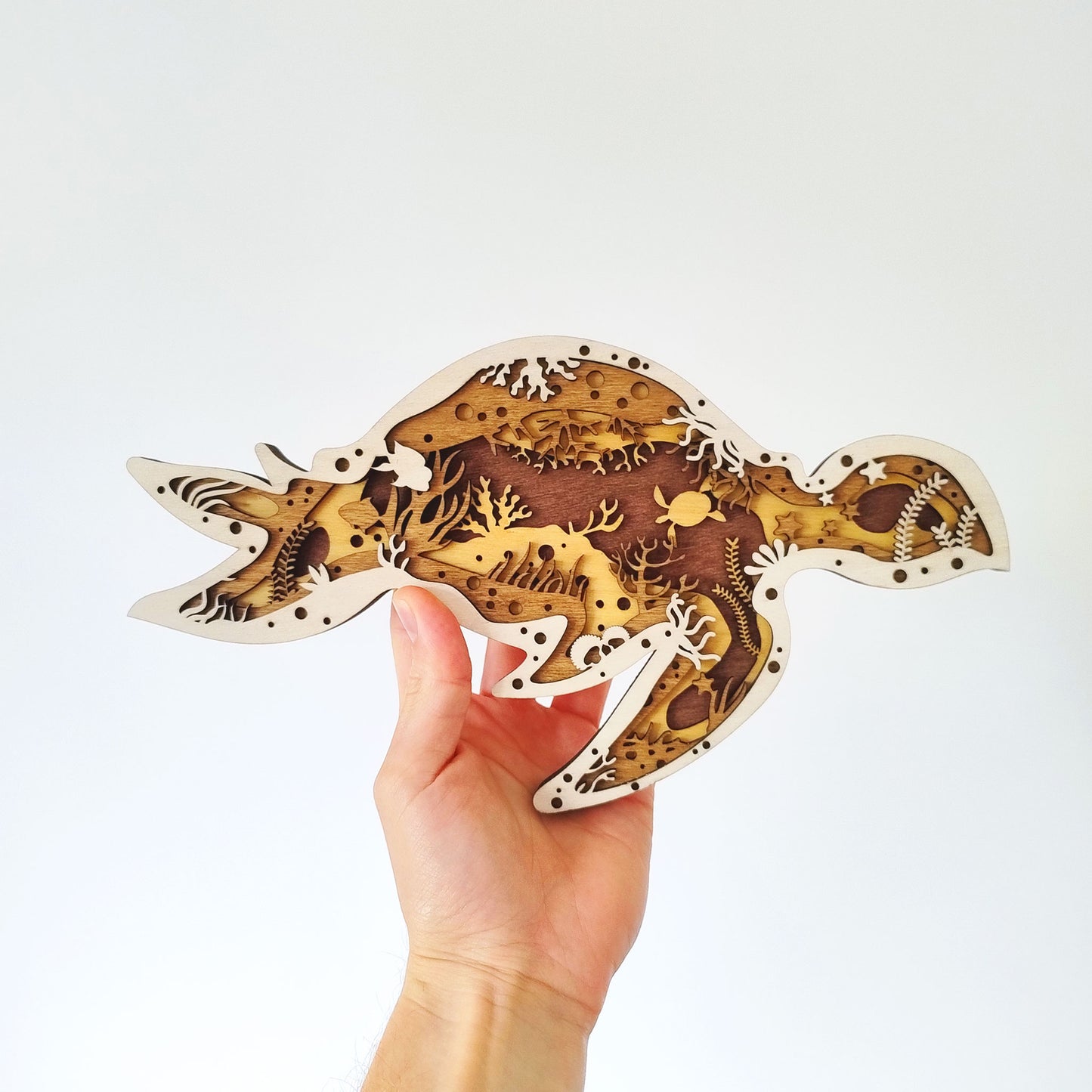 Tableau Bois Relief "Tortue"