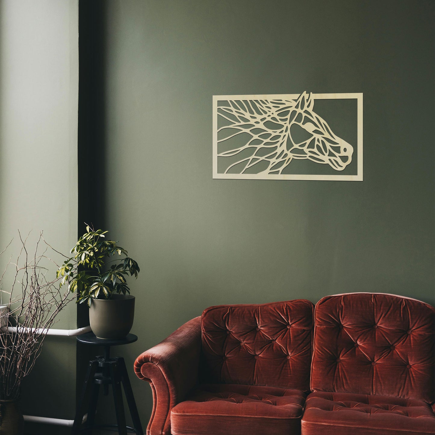 Tableau Bois "Cheval de traits"