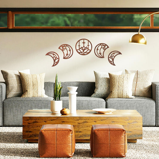 Tableau Bois "Croissants de Lune Boho"