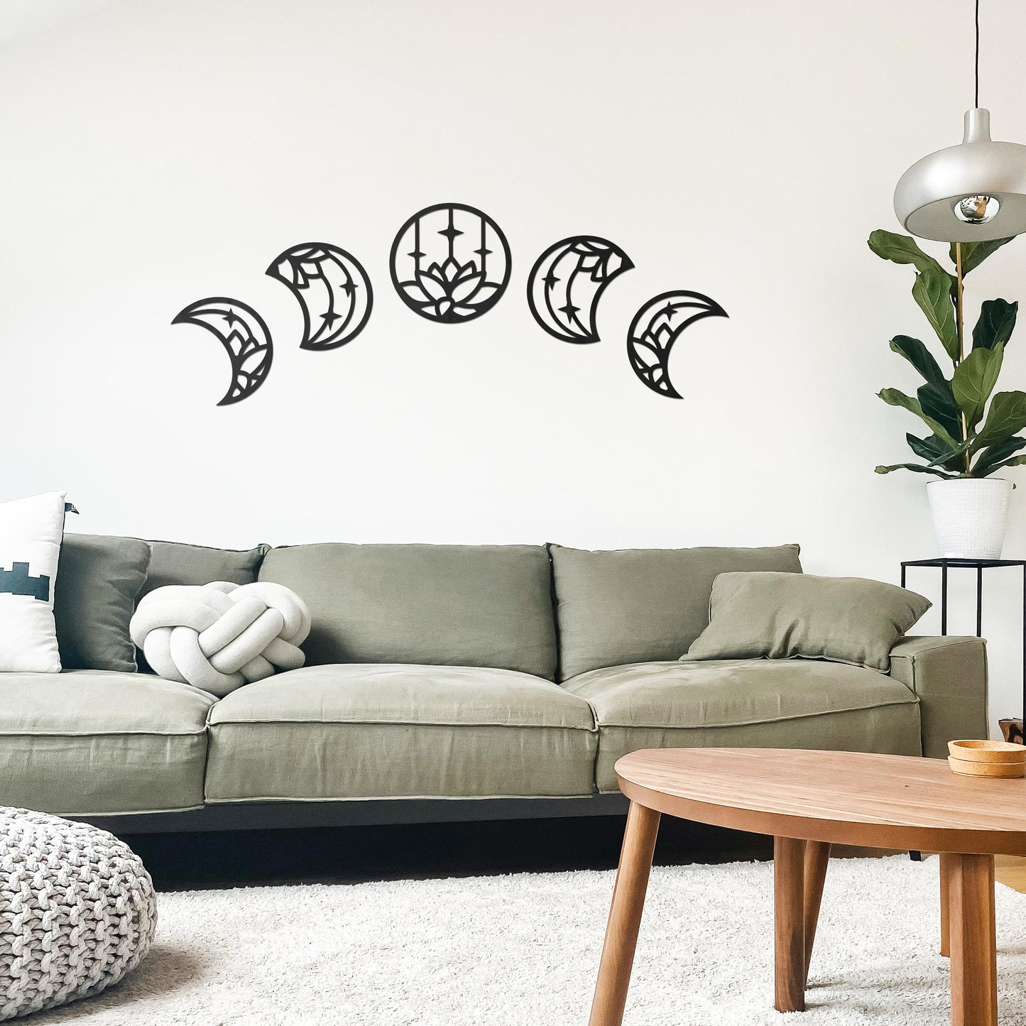 Tableau Bois "Croissants de Lune Boho"