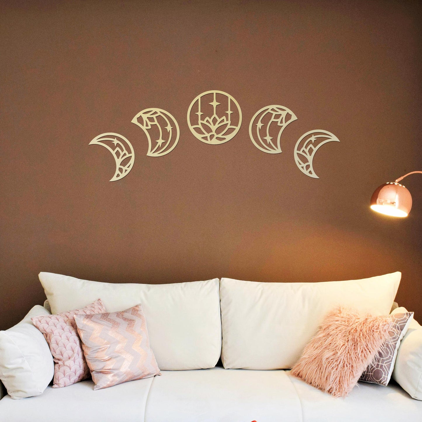 Tableau Bois "Croissants de Lune Boho"