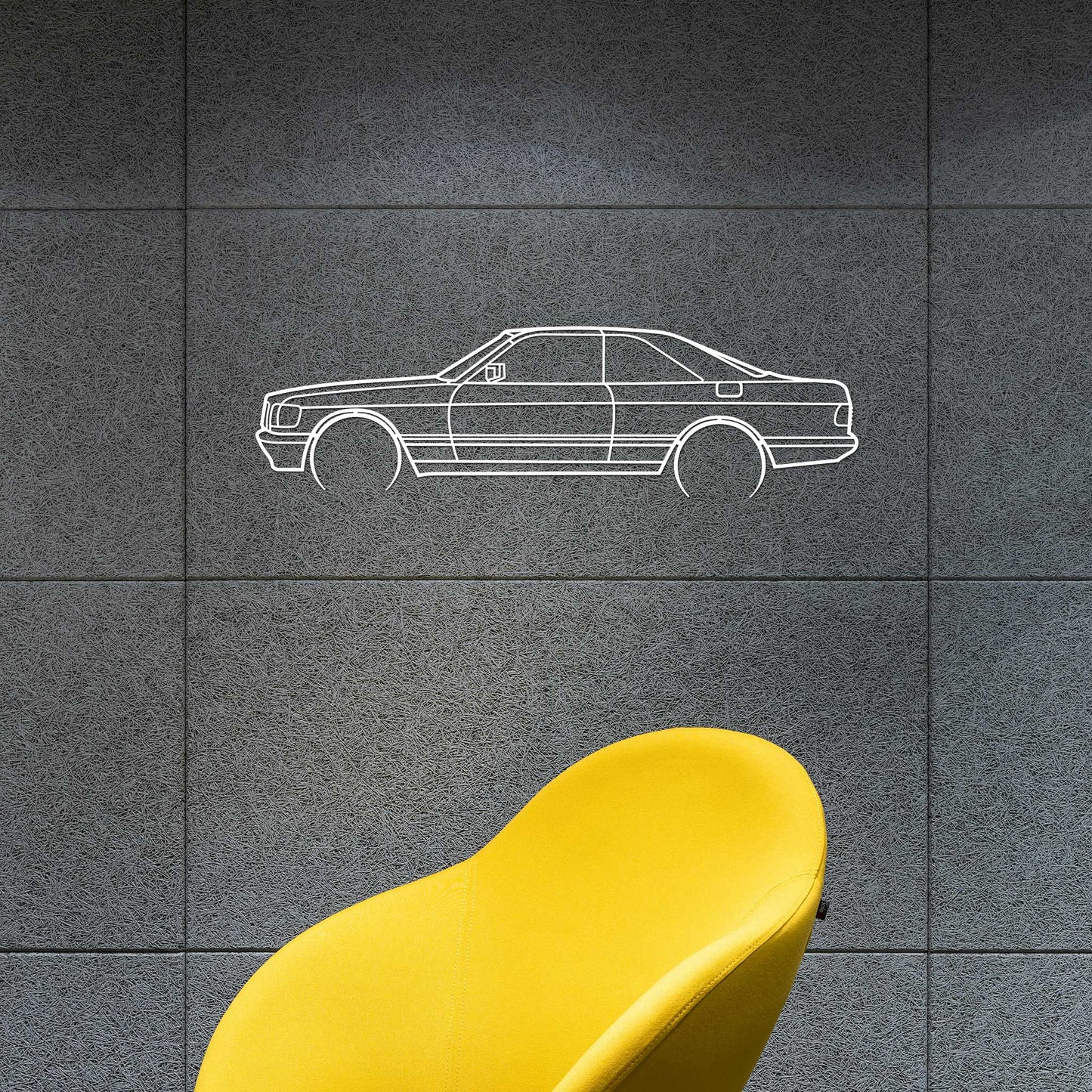Tableau Bois "Silhouette Véhicule Mercedes-Benz 500 SEC W126"