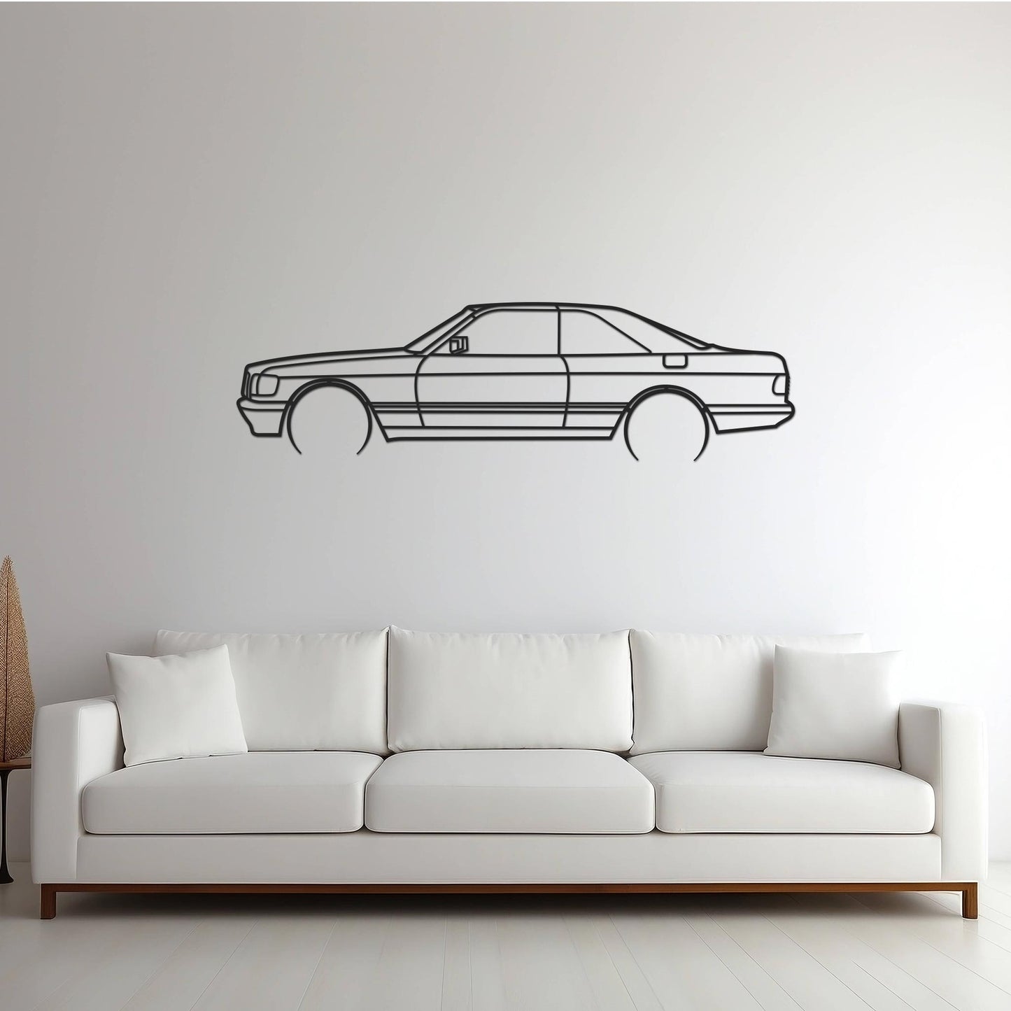 Tableau Bois "Silhouette Véhicule Mercedes-Benz 500 SEC W126"