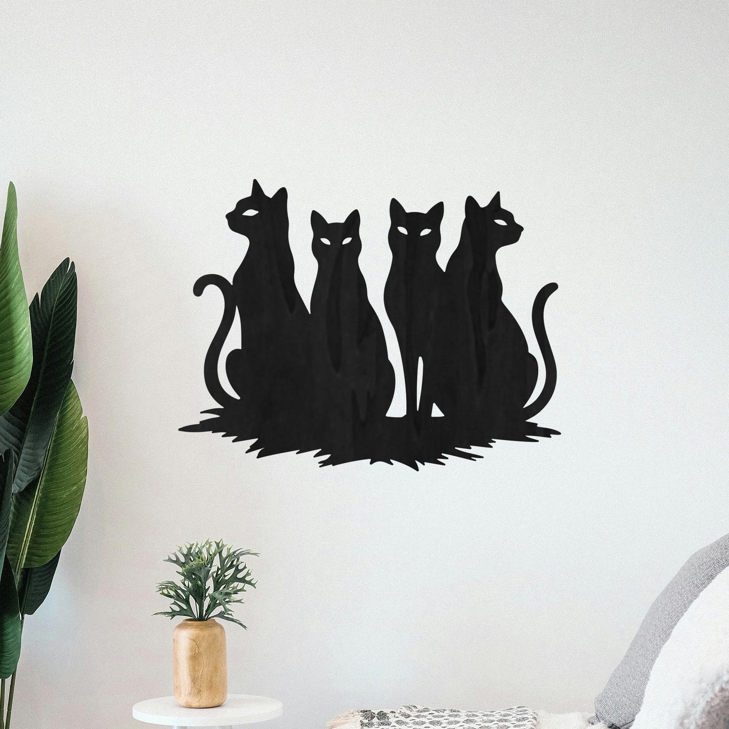 Tableau Bois "Chats Siamois"
