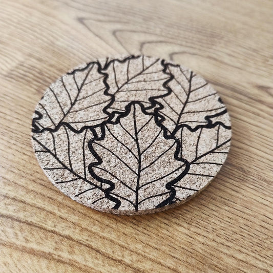 Dessous de Verre en Liège Thème "Feuilles" n°2
