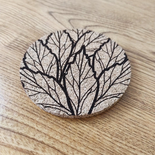 Dessous de Verre en Liège Thème "Feuilles" n°3