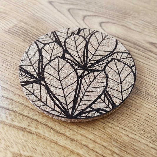 Dessous de Verre en Liège Thème "Feuilles" n°5