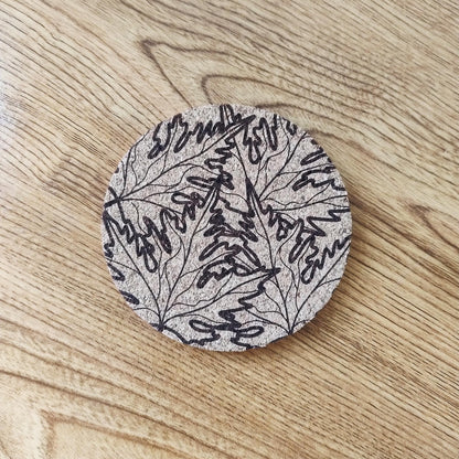 Dessous de Verre en Liège Thème "Feuilles" n°1