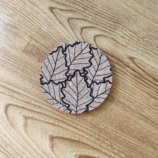 Dessous de Verre en Liège Thème "Feuilles" n°2