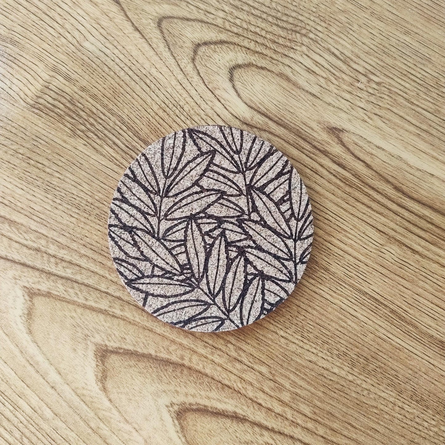 Dessous de Verre en Liège Thème "Feuilles" n°4