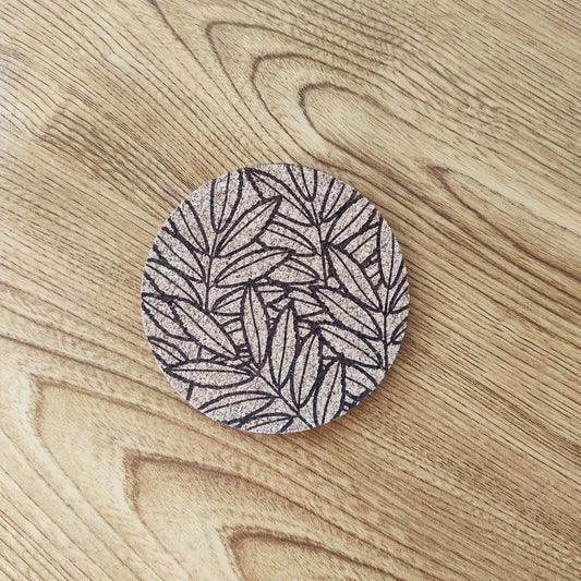 Dessous de Verre en Liège Thème "Feuilles" n°4