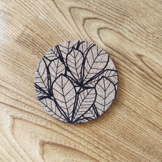 Dessous de Verre en Liège Thème "Feuilles" n°5