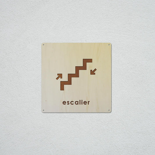 Signalétique "Escalier" Bords Arrondis Avec Percements