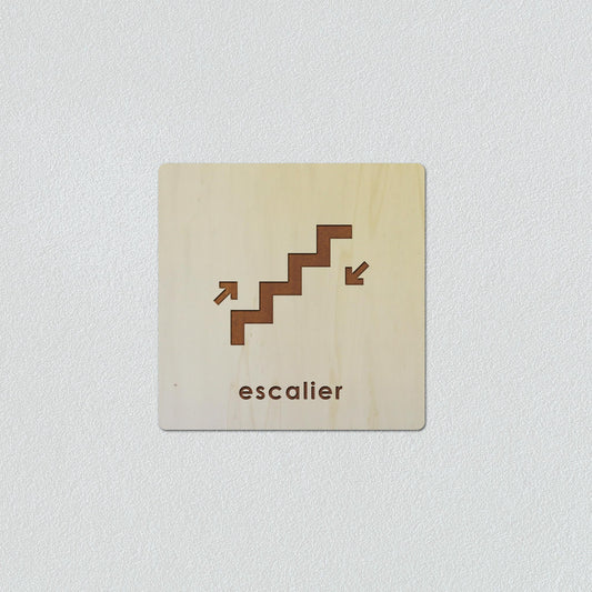 Signalétique "Escalier" Bords Arrondis Sans Percement