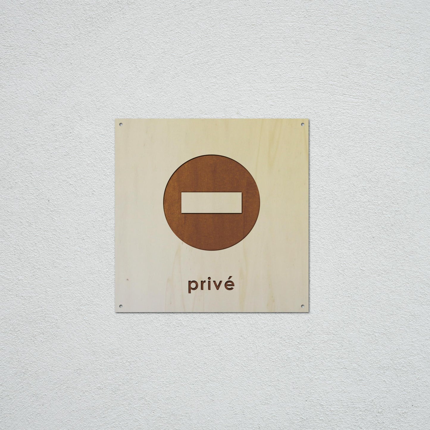 Signalétique en Bois Gravure "Privé"