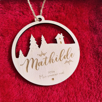 Boule de Noël en Bois "Mon Premier Noël"