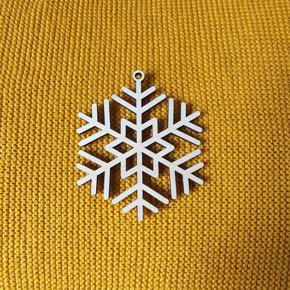 Lot 10 Boules de Noël en Bois Thème "Flocons"
