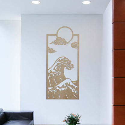 Tableau Bois "Entraîné par la Houle"