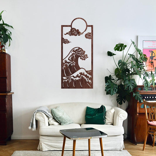 Tableau Bois "Entraîné par la Houle"