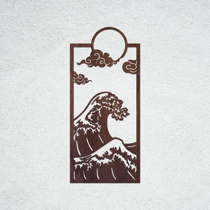 Tableau Bois "Entraîné par la Houle"