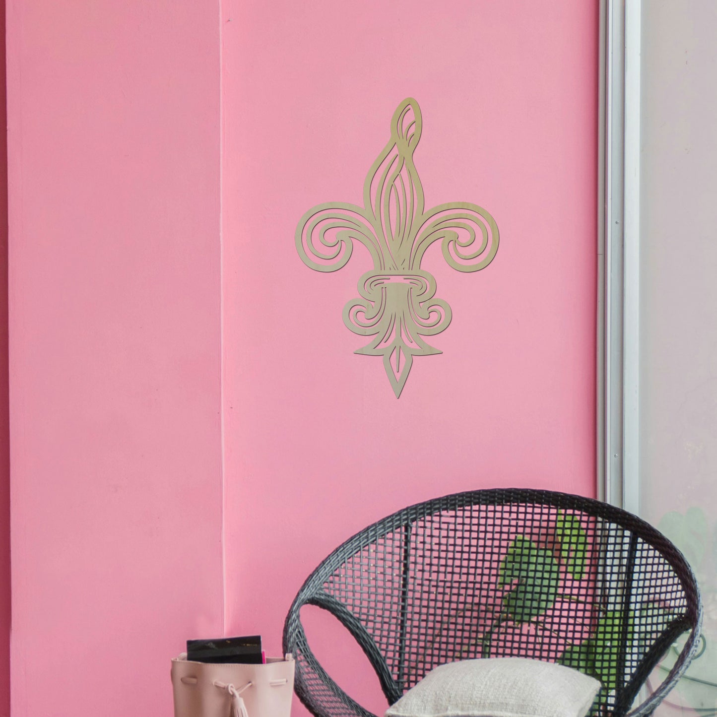 Tableau Bois Symbole "Fleur de Lys"
