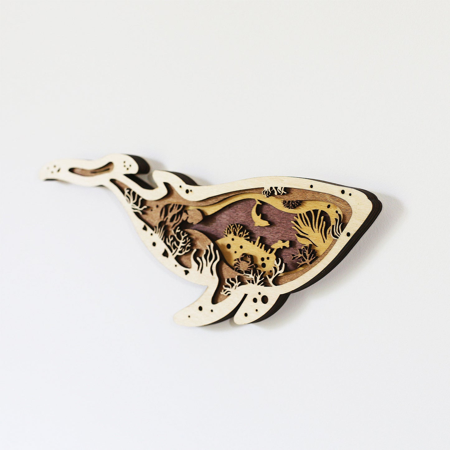 Tableau Bois Relief "Baleine"