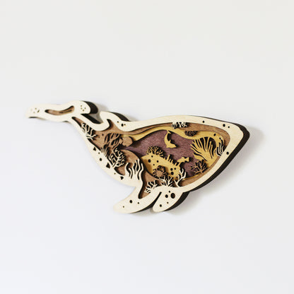 Tableau Bois Relief "Baleine"