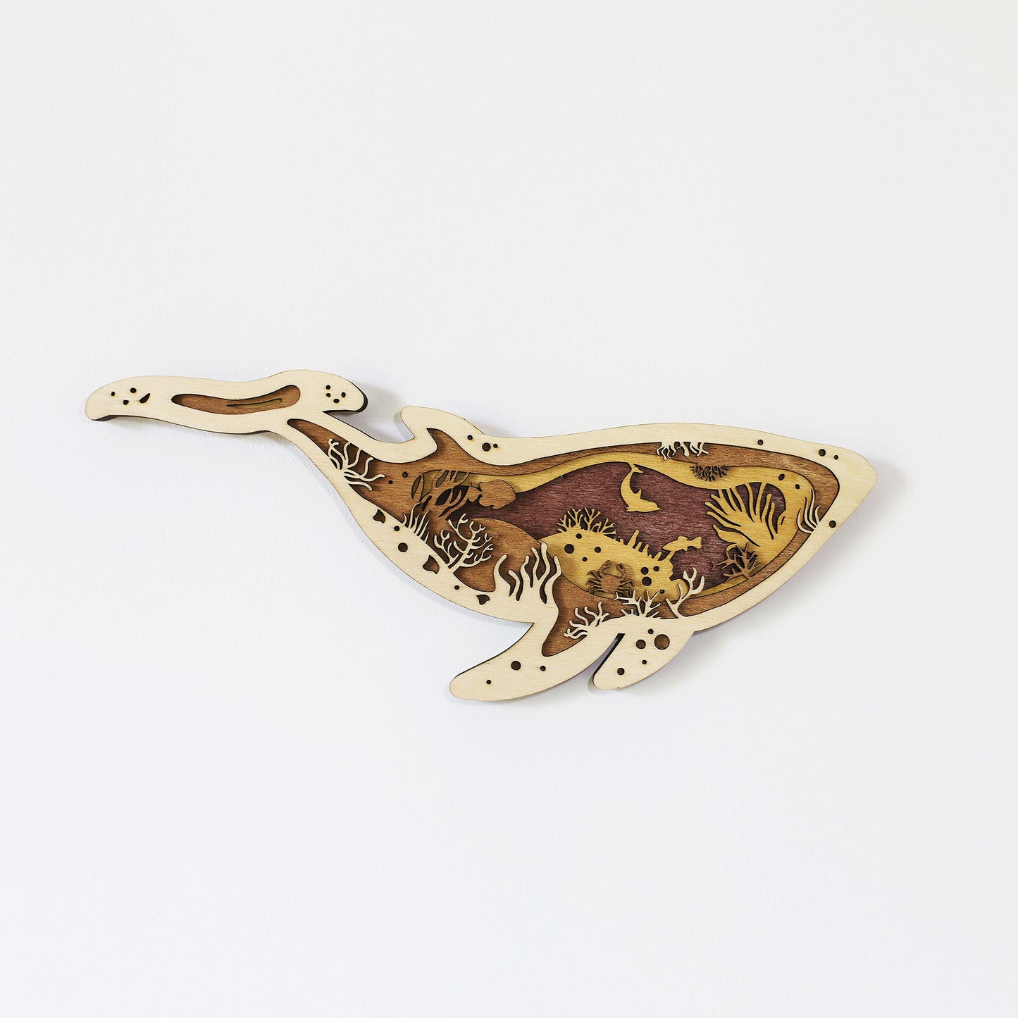 Tableau Bois Relief "Baleine"