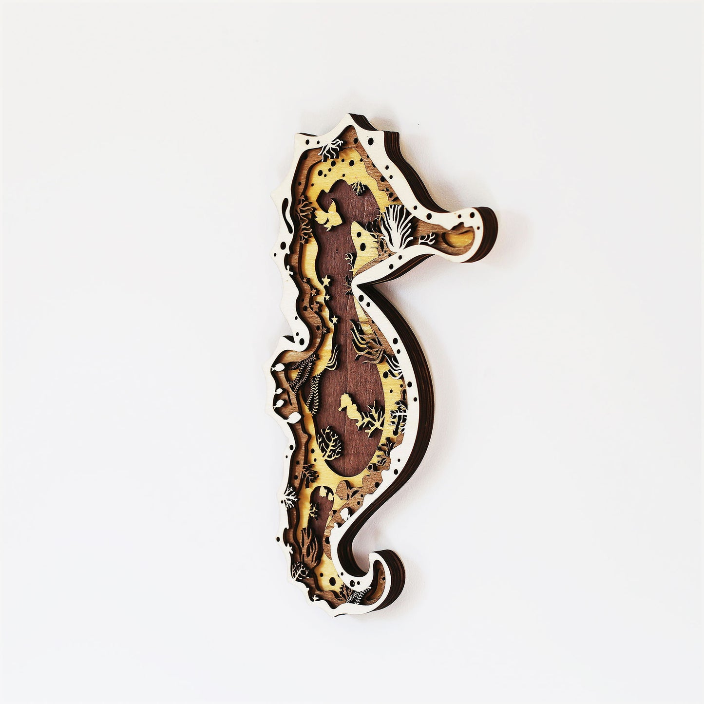 Tableau Bois Relief "Hippocampe"