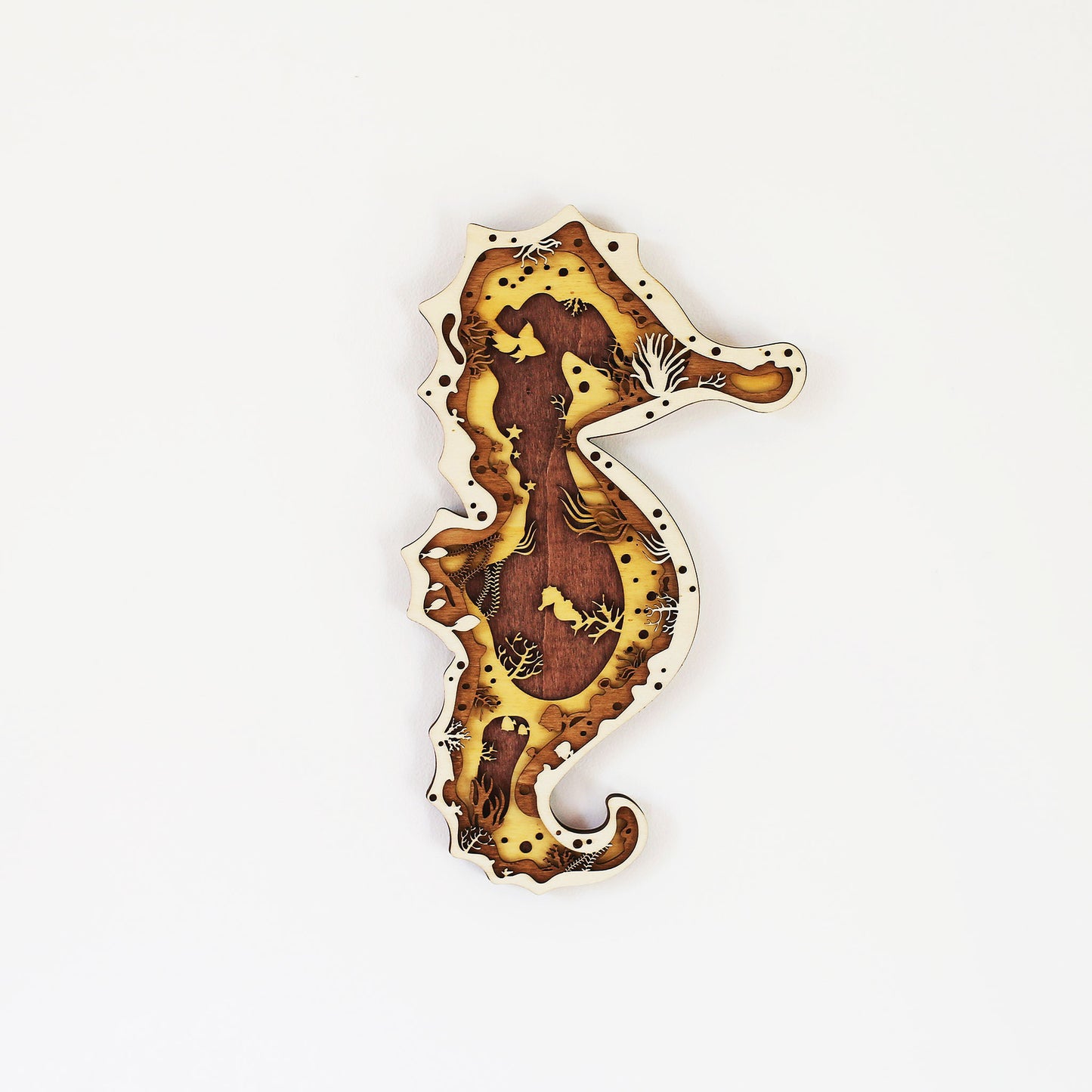 Tableau Bois Relief "Hippocampe"