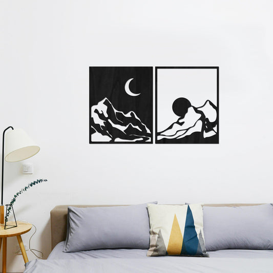 Tableau Bois "Un jour à la Montagne"
