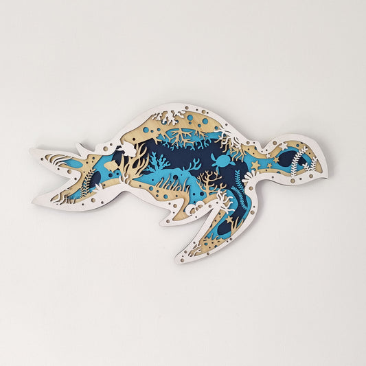 Tableau Bois Relief "Tortue"
