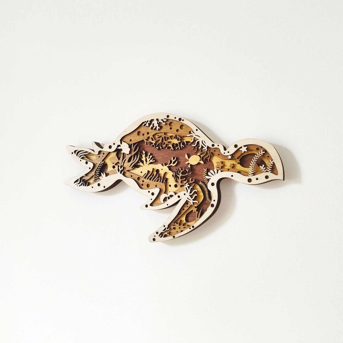 Tableau Bois Relief "Tortue"