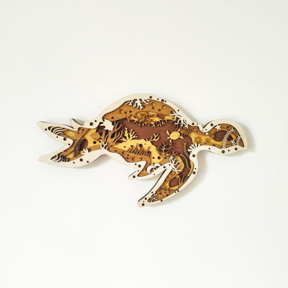 Tableau Bois Relief "Tortue"