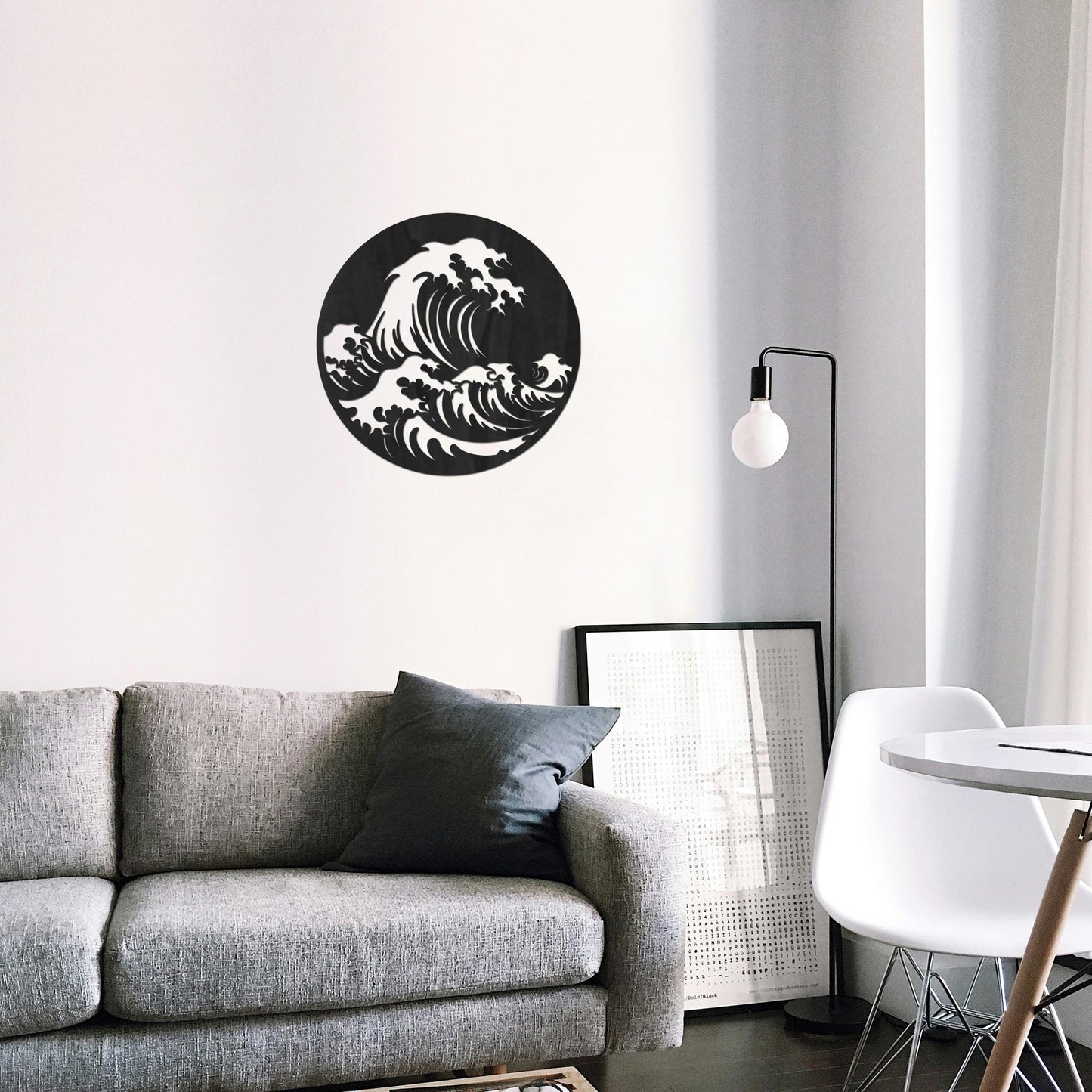 Tableau Bois "Tsunami" Rond