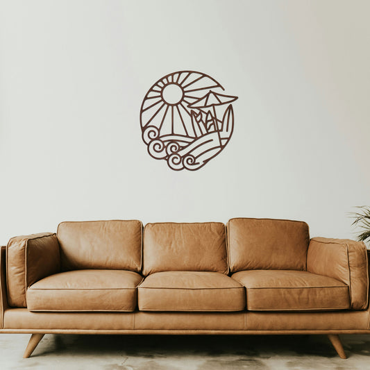 Tableau Bois "Bulle d'été" Rond