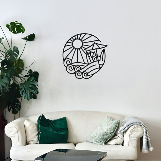 Tableau Bois "Bulle d'été" Rond