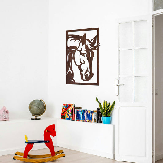Tableau Bois "Portrait de Cheval"